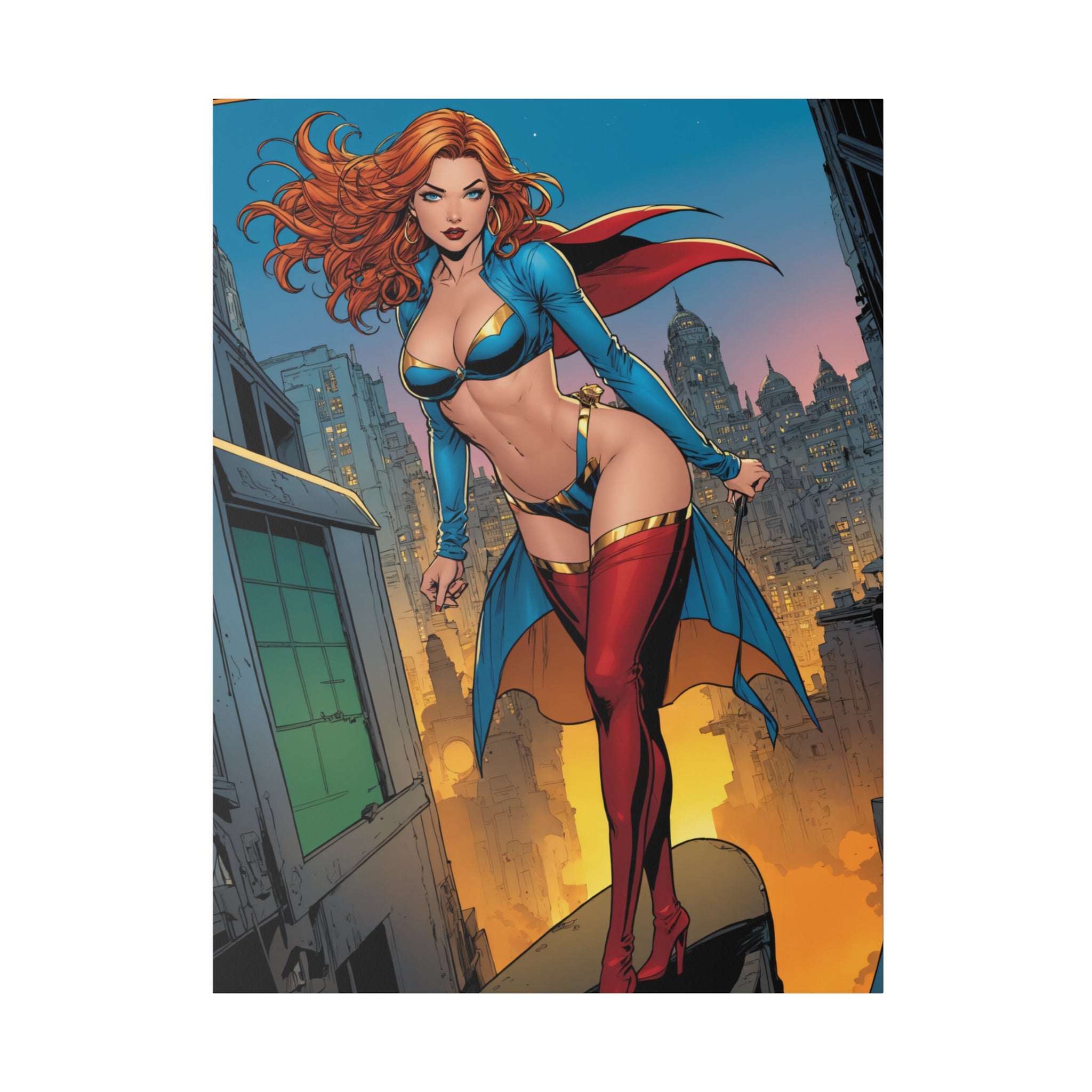 Superheroine at Night - Matte Canvas, Stretched, 0.75"