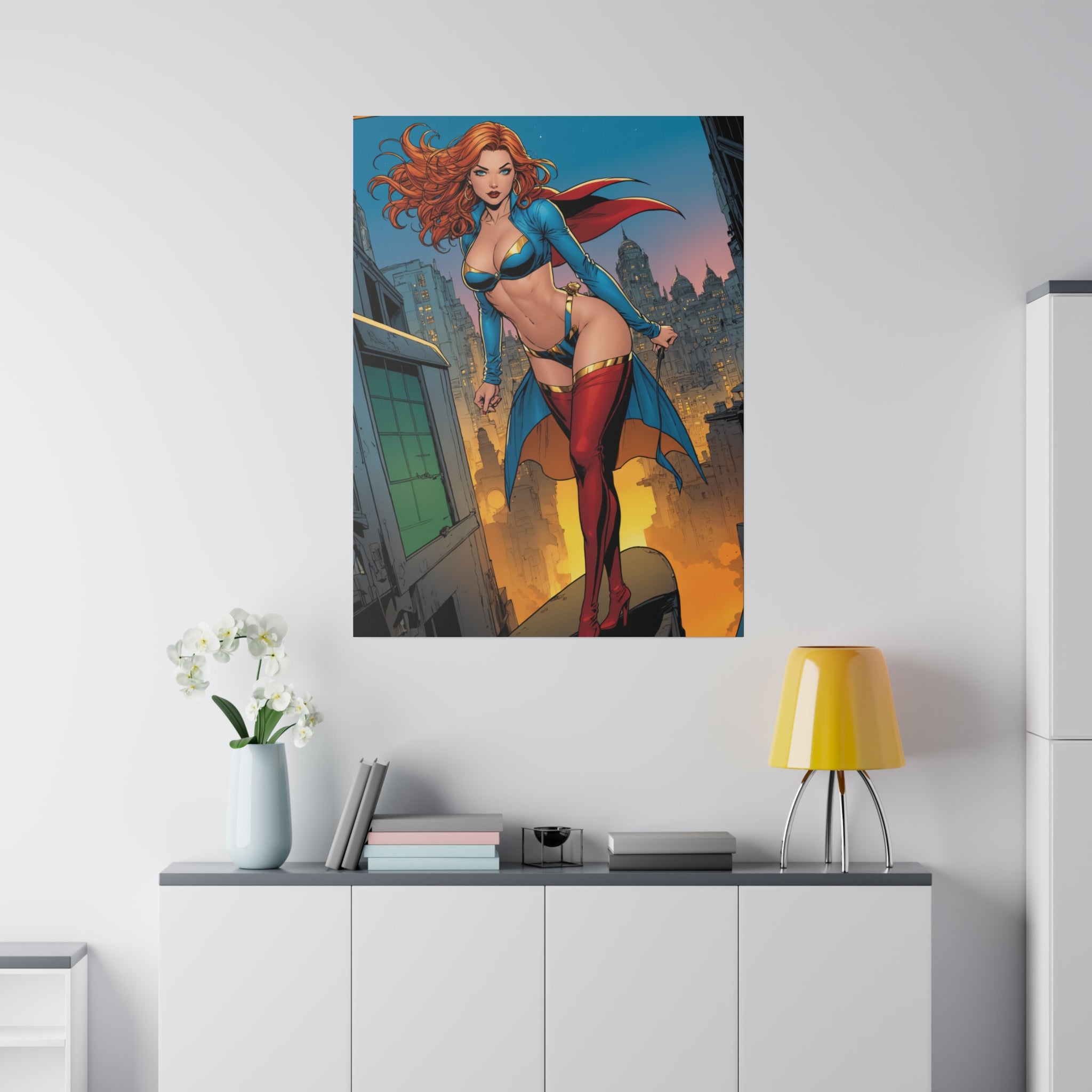Superheroine at Night - Matte Canvas, Stretched, 0.75"