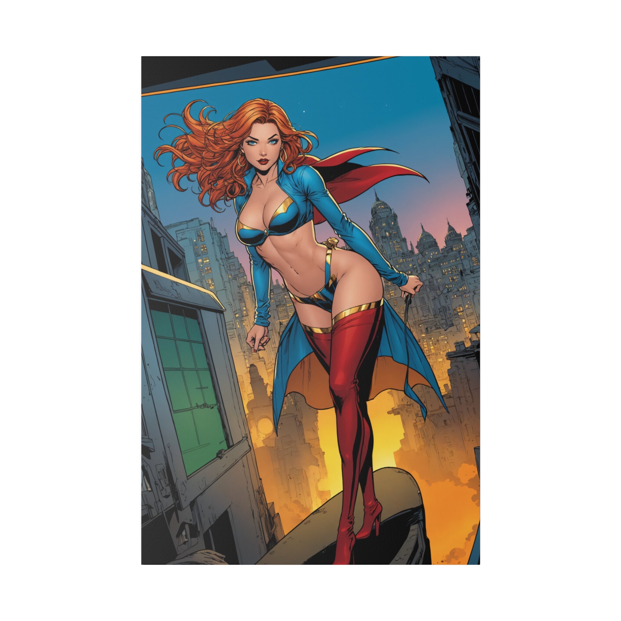 Superheroine at Night - Matte Canvas, Stretched, 0.75"