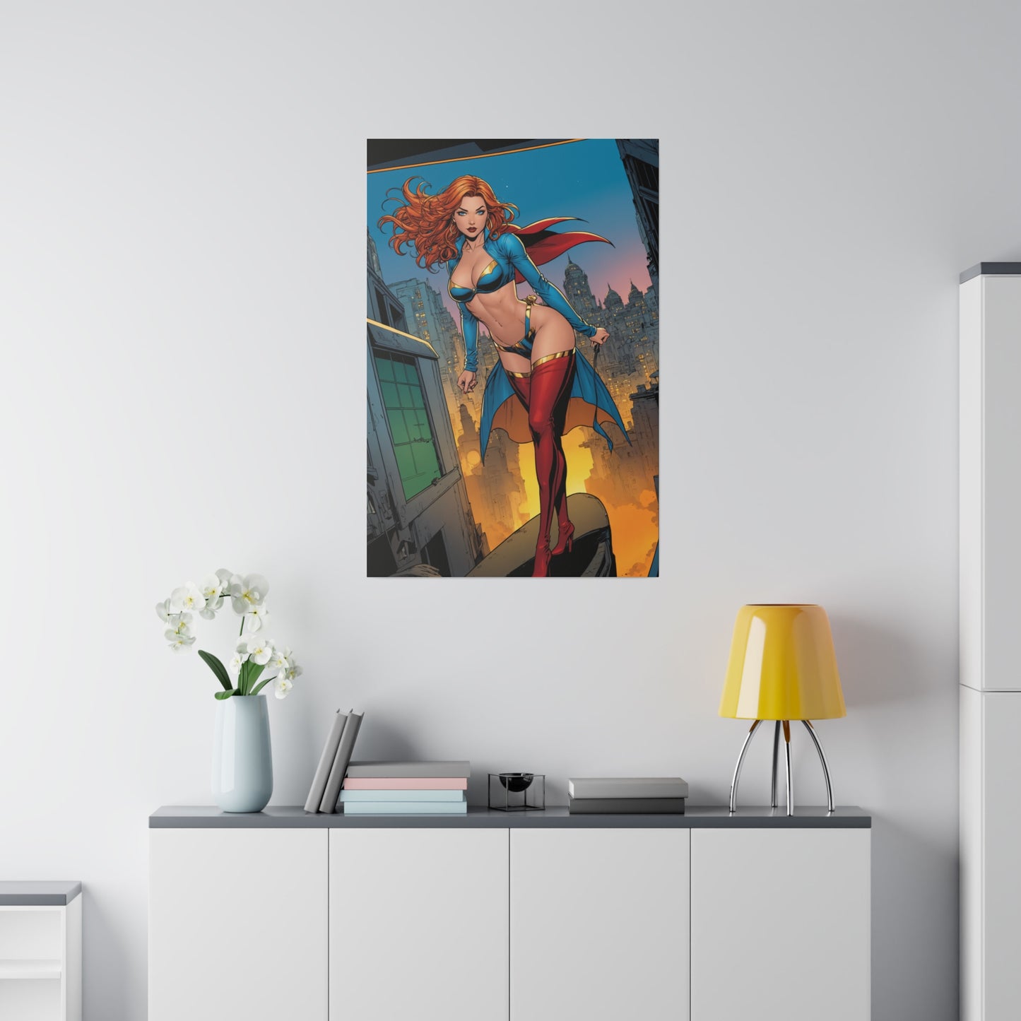 Superheroine at Night - Matte Canvas, Stretched, 0.75"