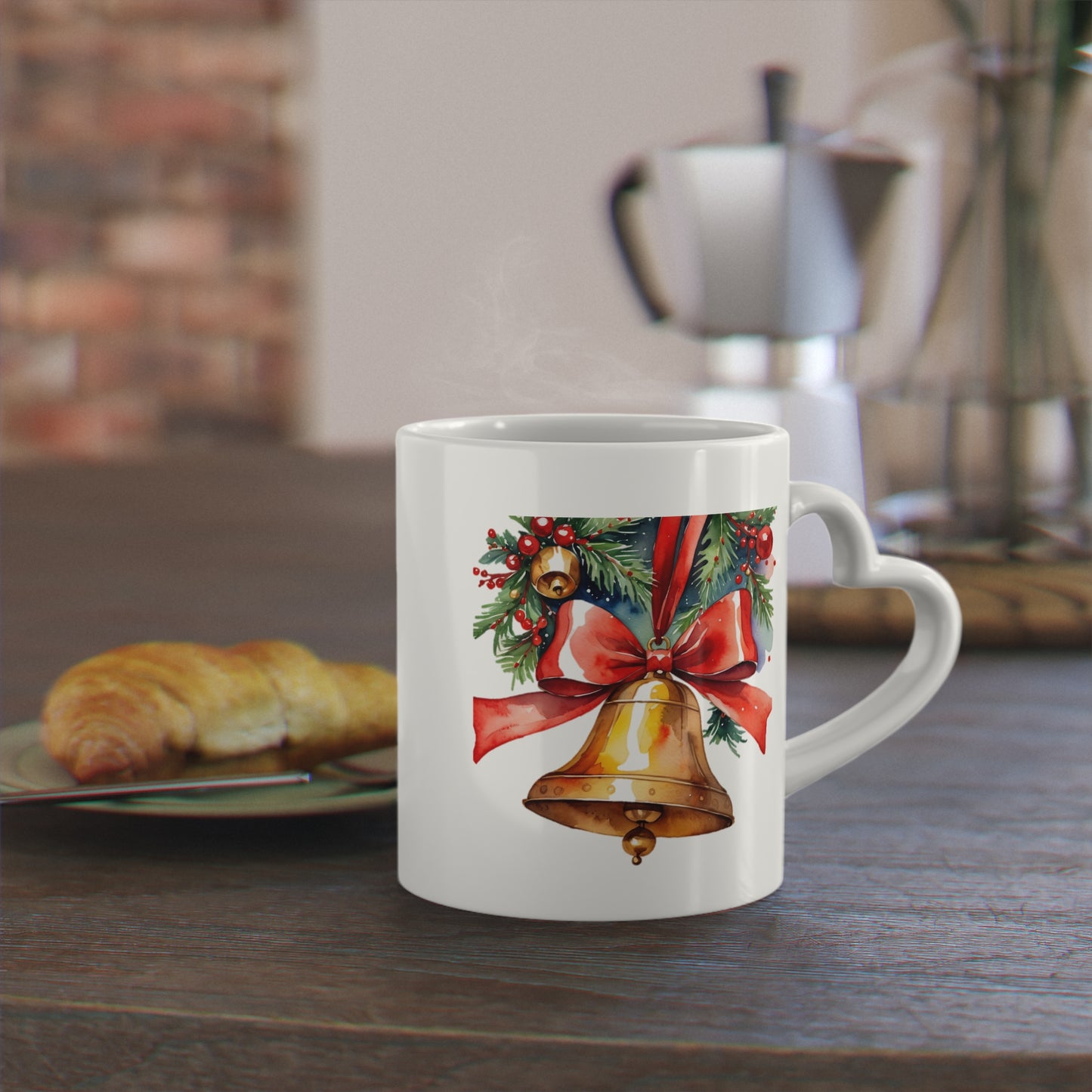 Christmas Bell - Heart-Shaped Mug