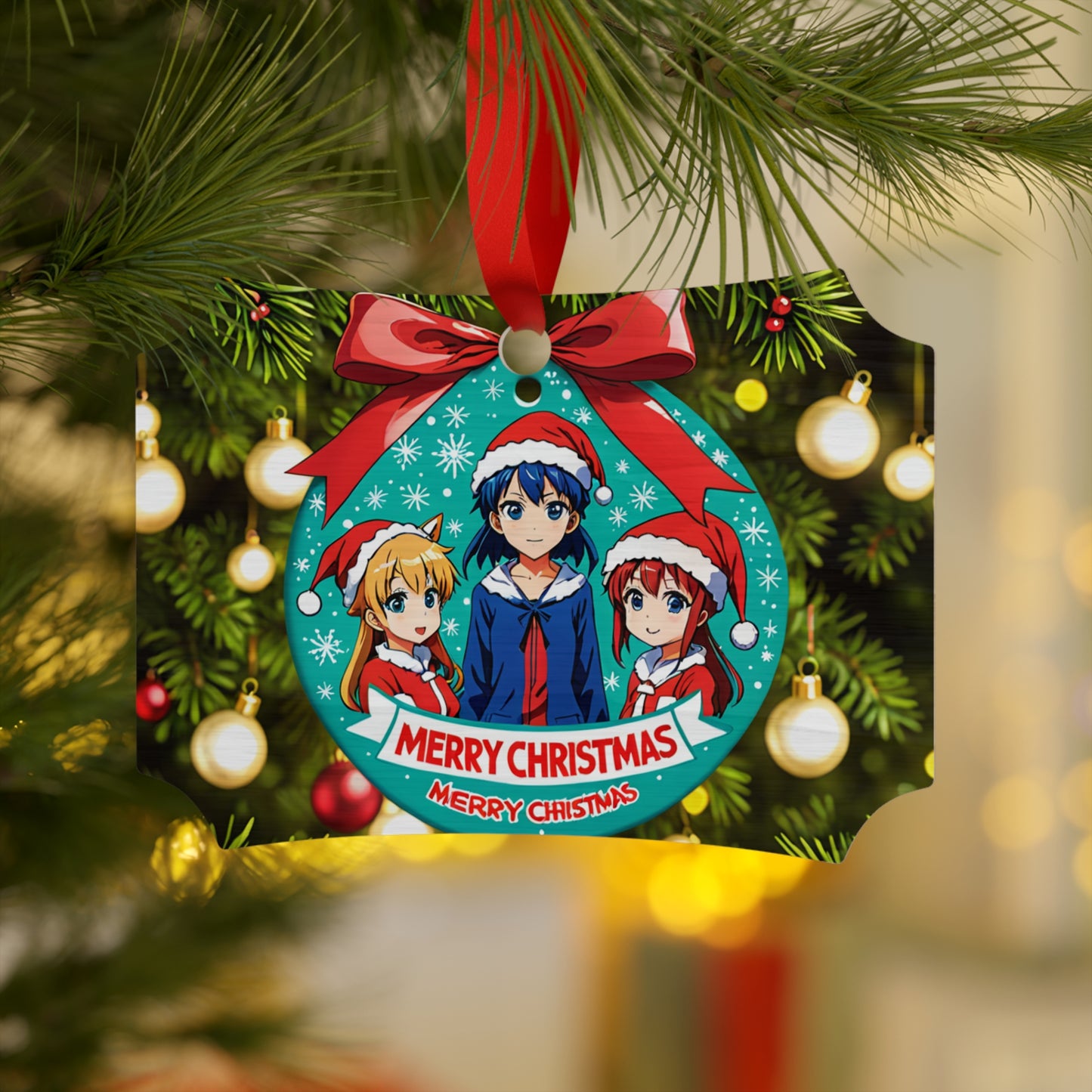 Christmas Anime  Friends - Plywood Ornaments