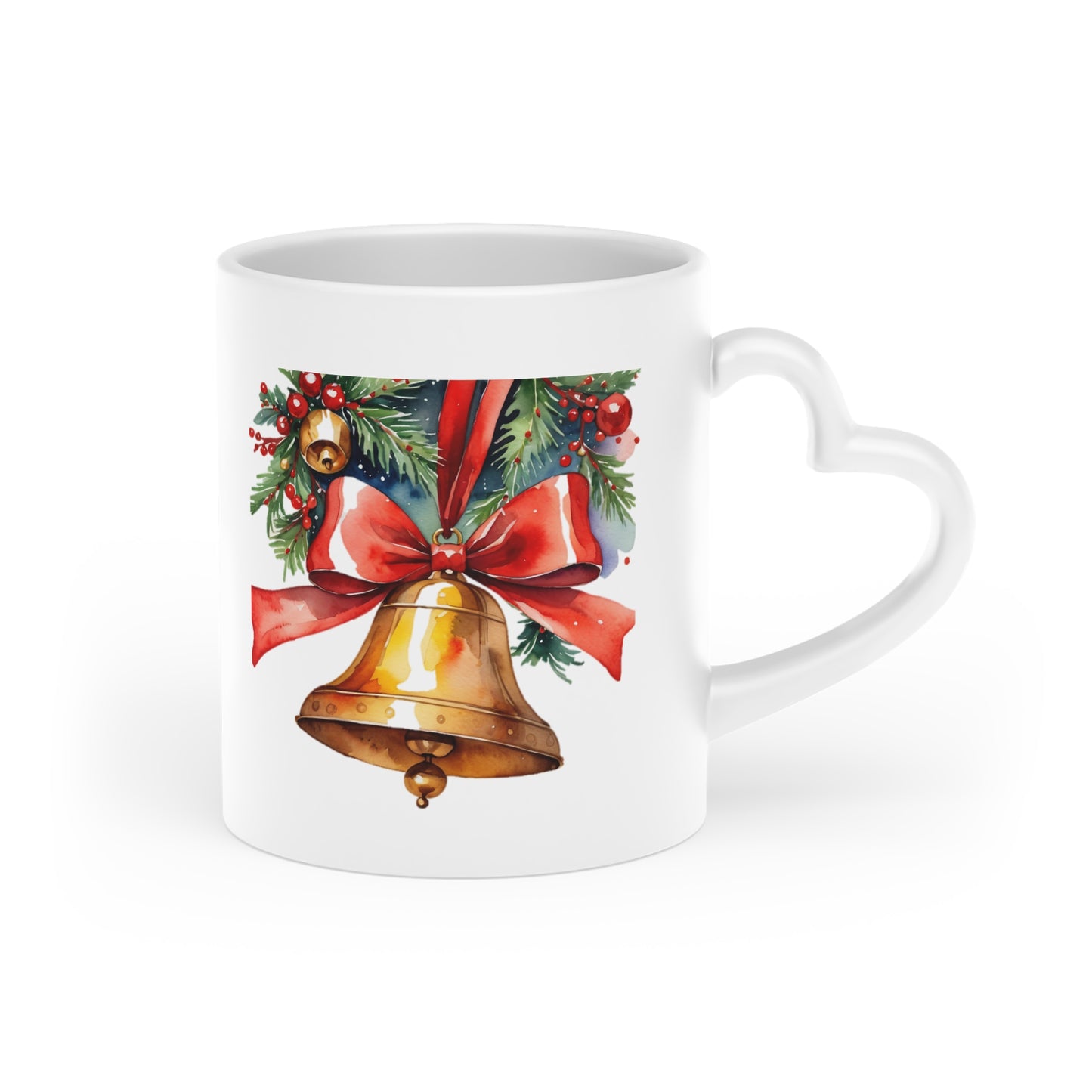 Christmas Bell - Heart-Shaped Mug