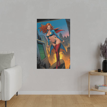 Superheroine at Night - Matte Canvas, Stretched, 0.75"