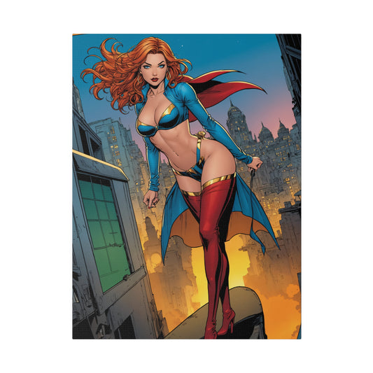 Superheroine at Night - Matte Canvas, Stretched, 0.75"