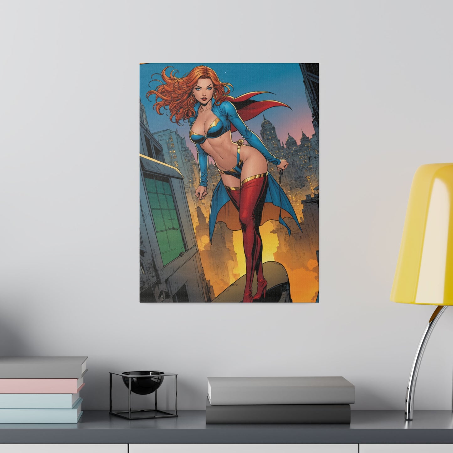 Superheroine at Night - Matte Canvas, Stretched, 0.75"