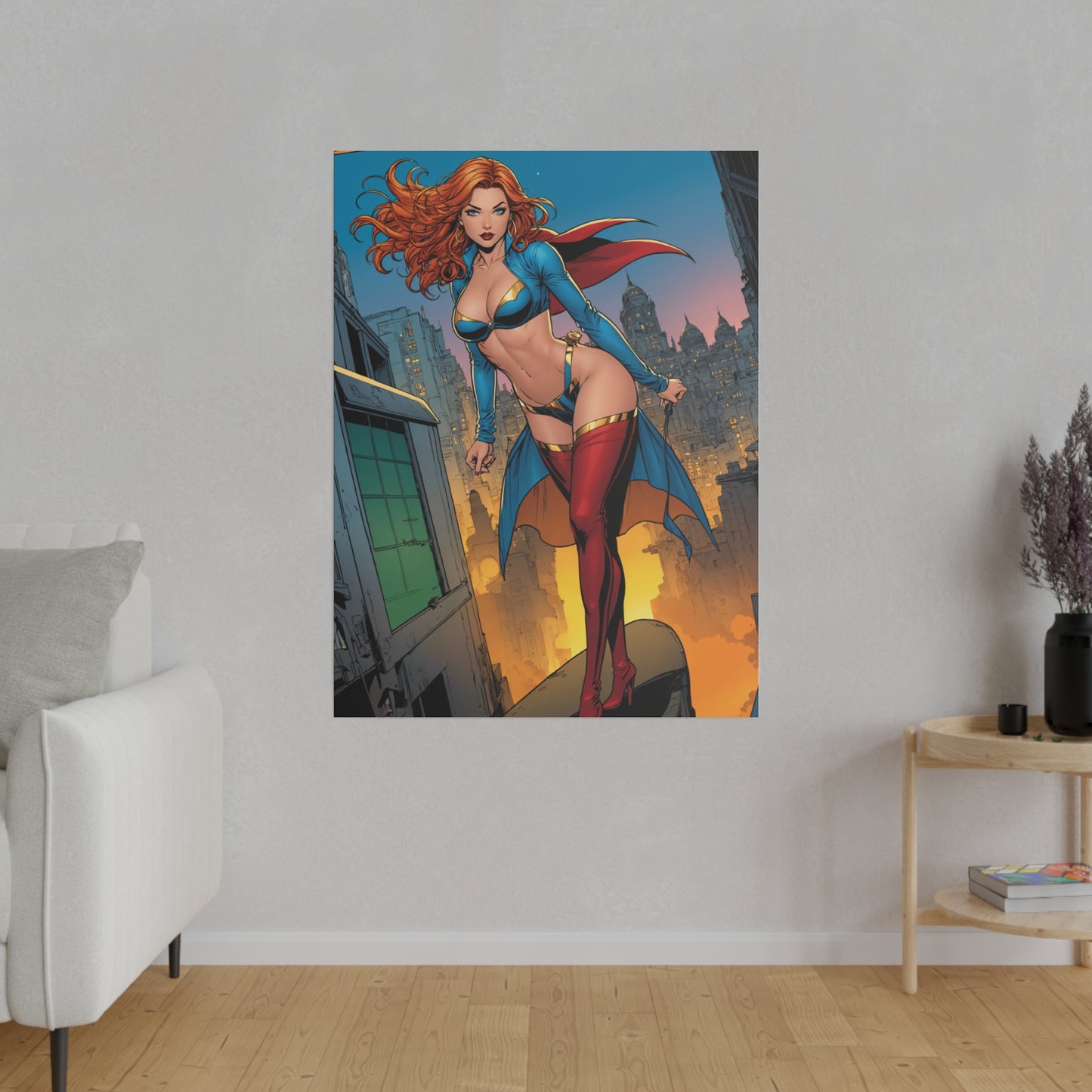 Superheroine at Night - Matte Canvas, Stretched, 0.75"